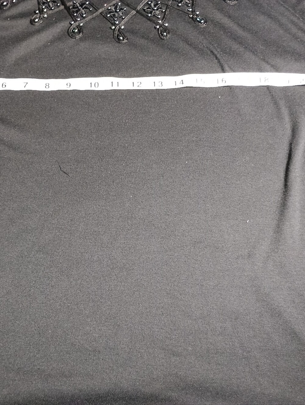 Bundle of 2 Black Short Sleeve Tops One Beaded & One Open Work Detailed See pics - Picture 11 of 12